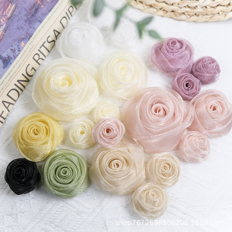 3-4.5cm Organza Snow Rose Head - огляд і ціна Baby Clothing Designer