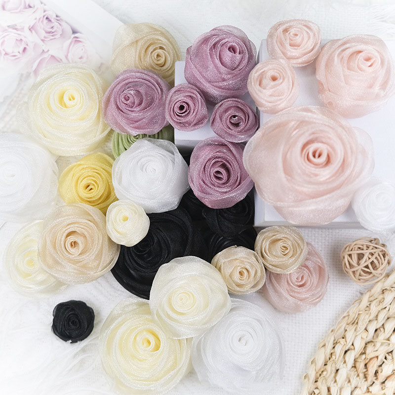 3-4.5cm Organza Snow Rose Head - огляд і ціна Baby Clothing Designer